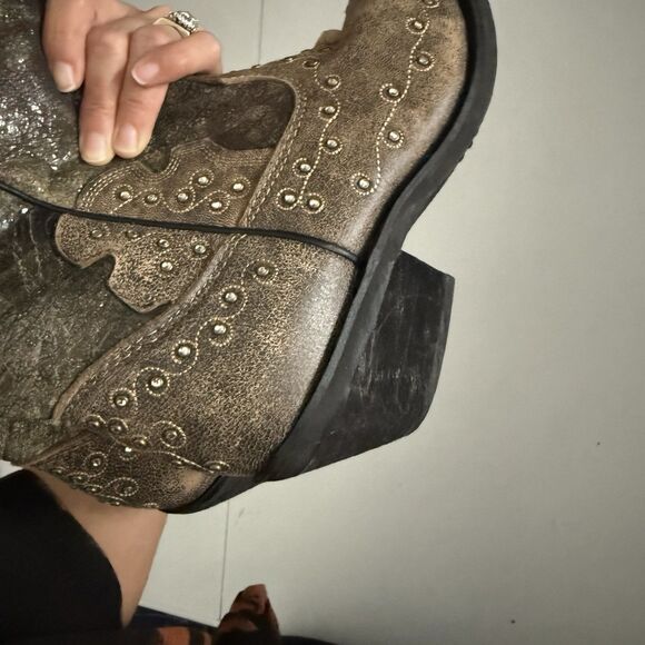 Sterling River Cowgirls SR2032 Leather Brown/Cherry Western 8.5 Womens Rhineston - Picture 8 of 13